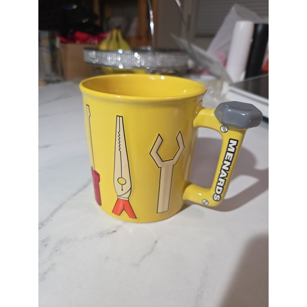 NEW MENARDS 3D Tool Screwdriver Pliers Wrench Yellow 16 oz Coffee Cup Mug